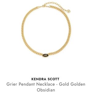 Kendra Scott Gold Necklace with Obsidian Pendant